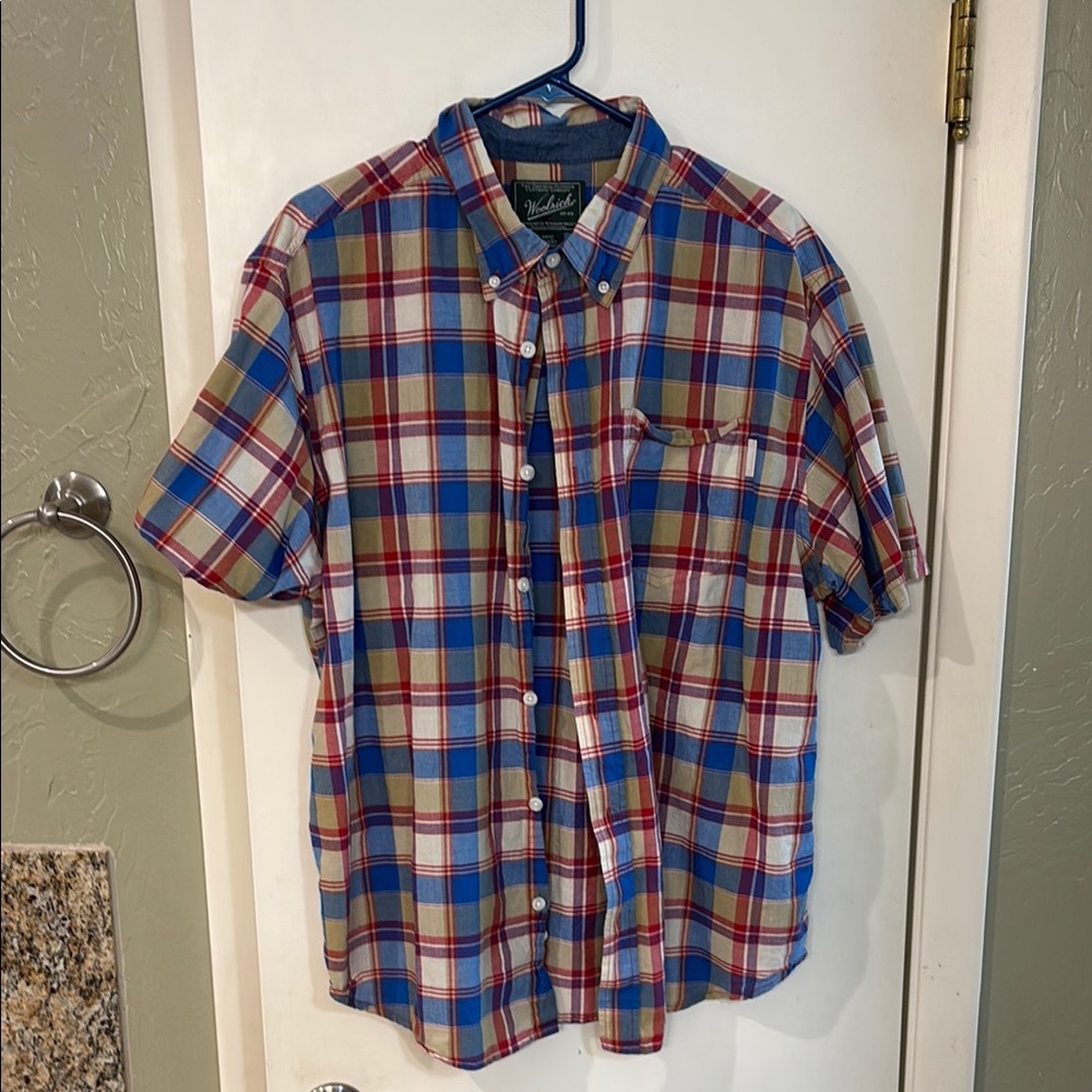 Woolrich Men's Plaid Shirt - Red, Blue, White